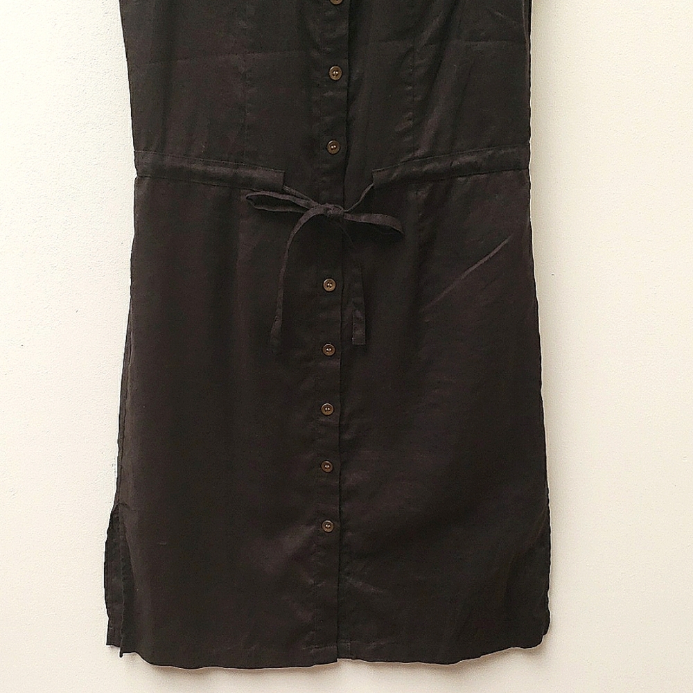 Express 100% Linen Sleeveless Button Front Shirt … - image 4